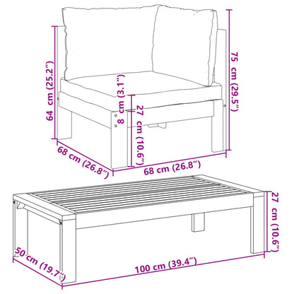 Set Divani da Giardino 10pz con Cuscini Legno Massello Acacia | homemem39
