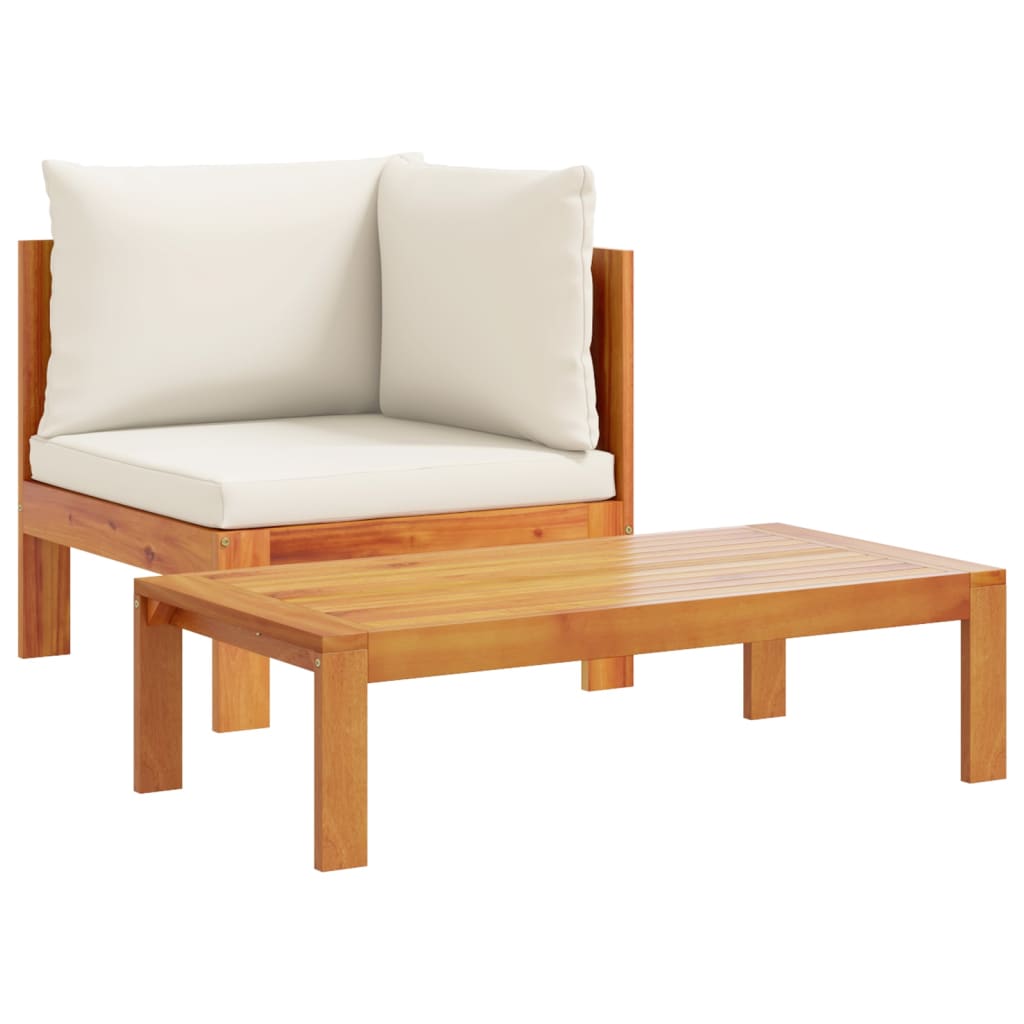 Set Divano da Giardino 5 pz con Cuscini Legno Massello Acacia | homemem39