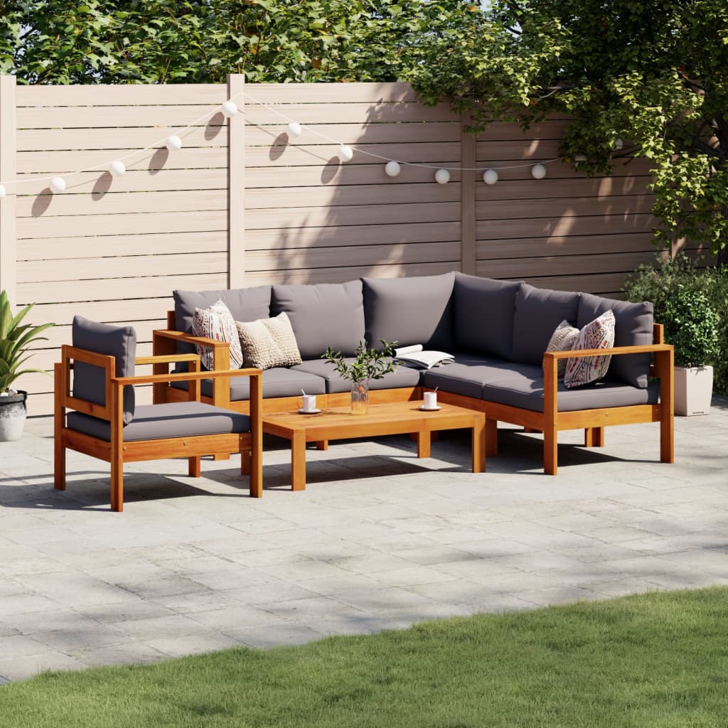 Set Divano da Giardino 5 pz con Cuscini Legno Massello Acacia - homemem39