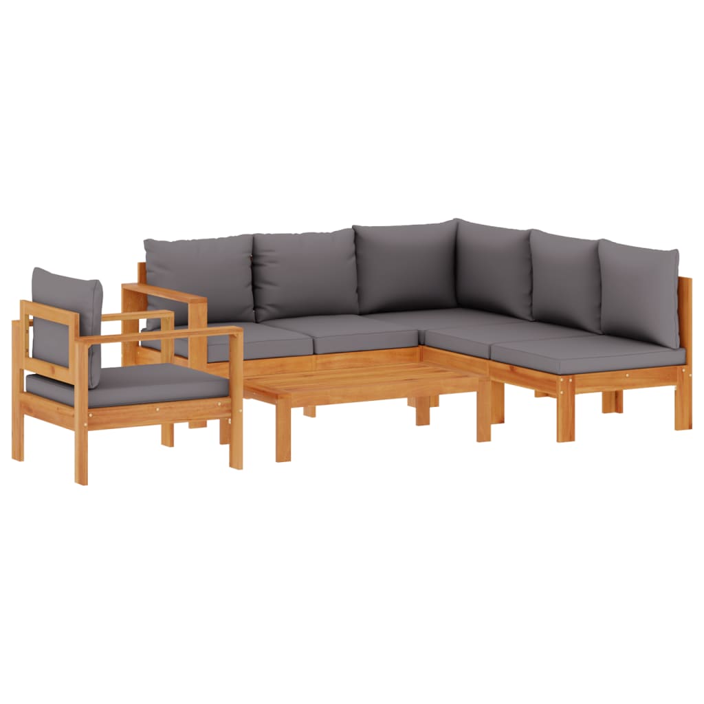 Set Divano da Giardino 5 pz con Cuscini Legno Massello Acacia - homemem39