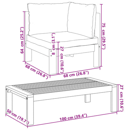 Set Divano da Giardino 5 pz con Cuscini Legno Massello Acacia | homemem39