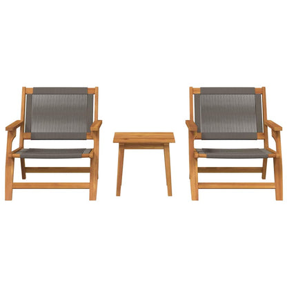 Sedie da Giardino con Tavolo 3 pcs Grigio