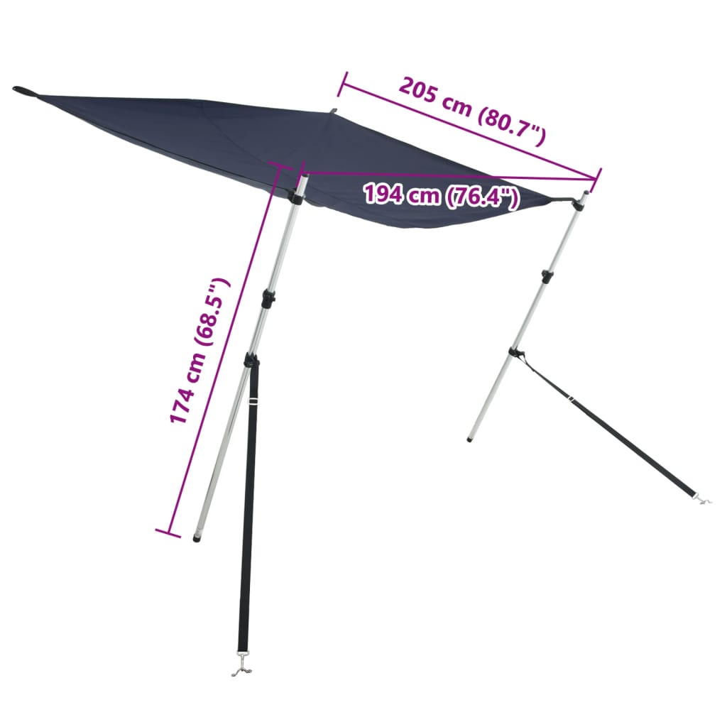 Set Estensione Tendalino a T Blu Marino 174x205x(115-194) cm - homemem39