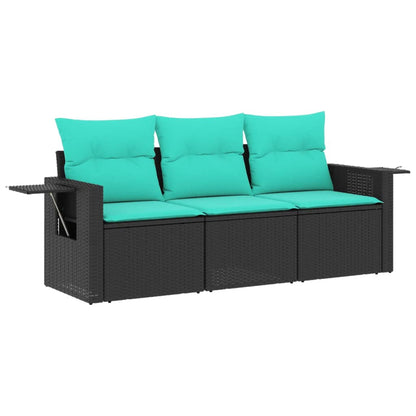 Set Divani da Giardino 3 pz con Cuscini in Polyrattan