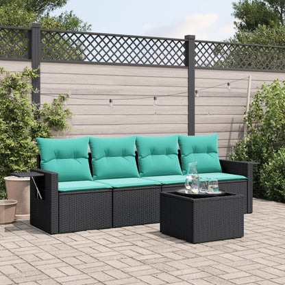 Set Divani da Giardino 5 pz con Cuscini in Polyrattan