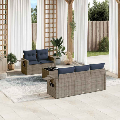 Set Divani da Giardino 6 pz con Cuscini in Polyrattan