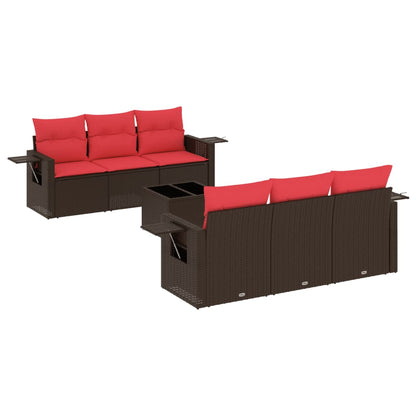 Set Divani da Giardino 7 pz con Cuscini in Polyrattan