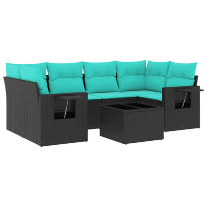 Set Divani da Giardino 7 pz con Cuscini in Polyrattan