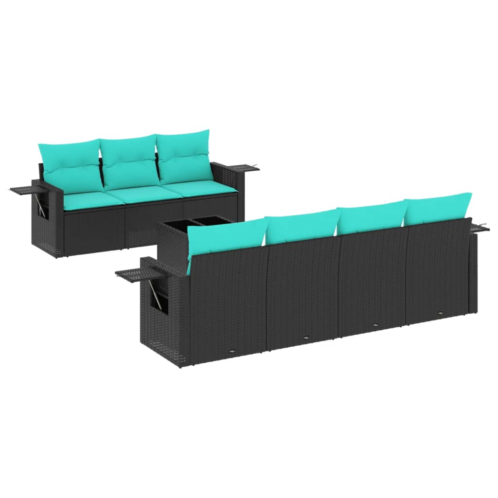 Set Divani da Giardino 8 pz con Cuscini in Polyrattan