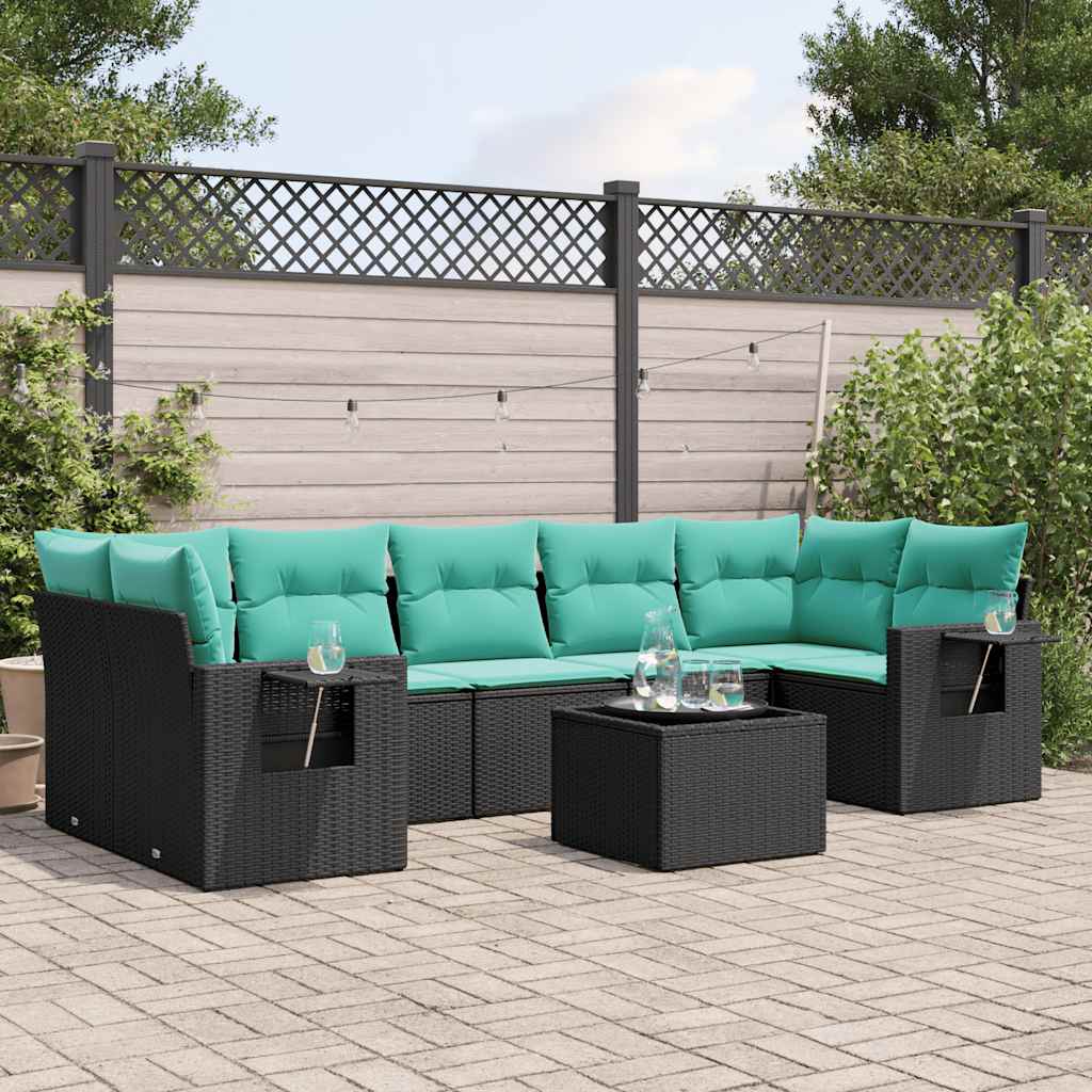 Set Divani da Giardino 8 pz con Cuscini in Polyrattan