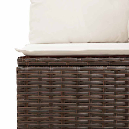 Set Divano da Giardino 5 pz con Cuscini Marrone in Polyrattan | homemem39