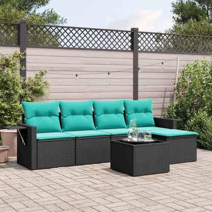 Set Divani da Giardino 6 pz con Cuscini in Polyrattan