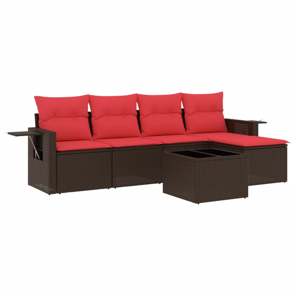 Set Divani da Giardino 6 pz con Cuscini in Polyrattan