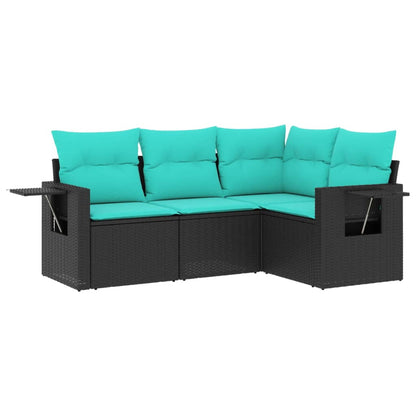Set Divani da Giardino 4 pz con Cuscini in Polyrattan