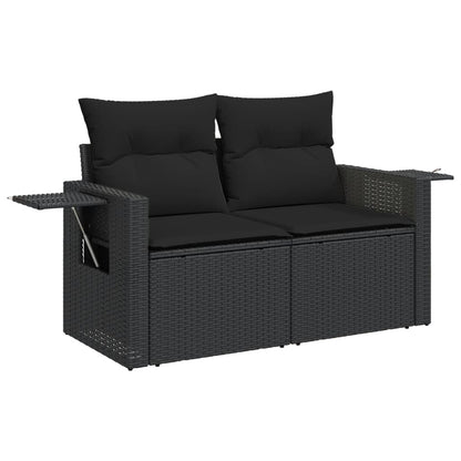 Set Divani da Giardino 5 pz con Cuscini in Polyrattan Nero | homemem39