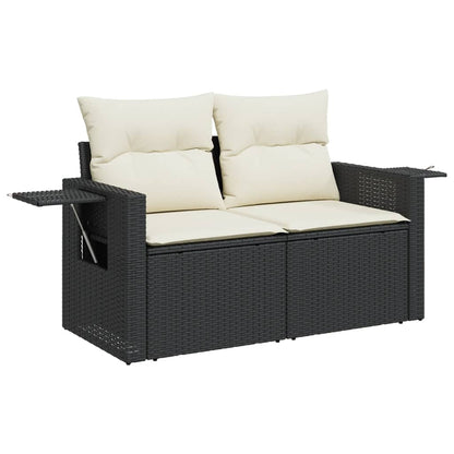 Set Divani da Giardino 5 pz con Cuscini in Polyrattan Nero | homemem39