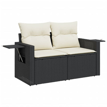 Set Divani da Giardino 5 pz con Cuscini in Polyrattan Nero | homemem39