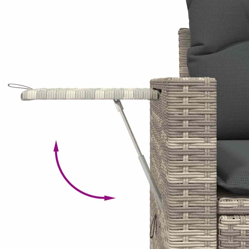 Set Divano da Giardino 5pz con Cuscini Grigio Chiaro Polyrattan - homemem39