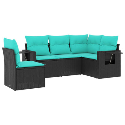 Set Divani da Giardino 5 pz con Cuscini in Polyrattan