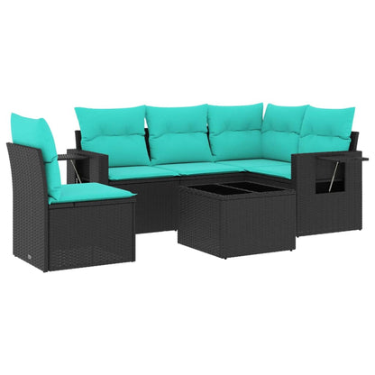 Set Divani da Giardino 6 pz con Cuscini in Polyrattan