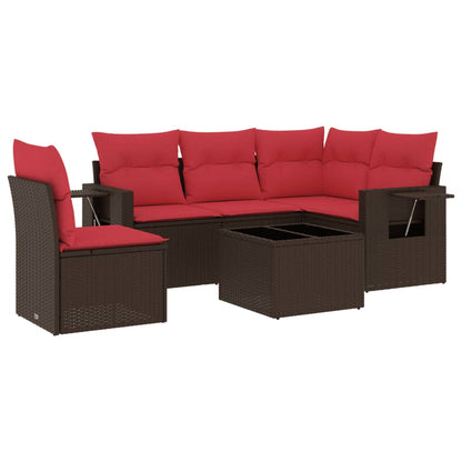 Set Divani da Giardino 6 pz con Cuscini in Polyrattan