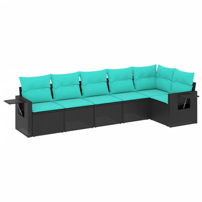 Set Divani da Giardino 6 pz con Cuscini in Polyrattan