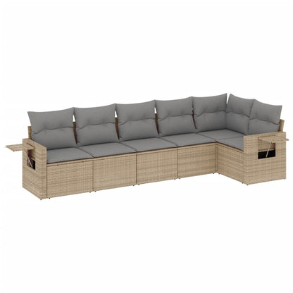 Set Divano da Giardino 6 pz con Cuscini Beige in Polyrattan | homemem39