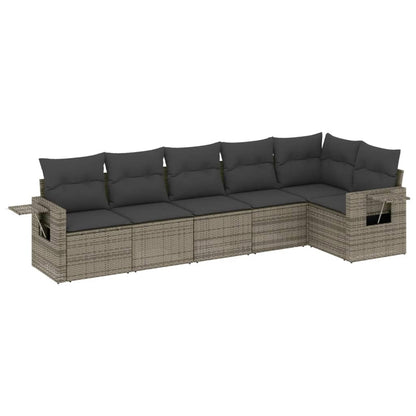 Set Divano da Giardino 6 pz con Cuscini Grigio in Polyrattan - homemem39