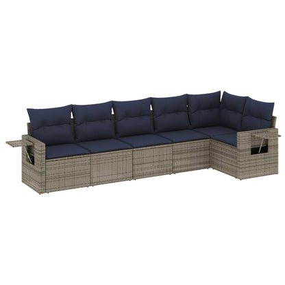 Set Divani da Giardino 6 pz con Cuscini in Polyrattan