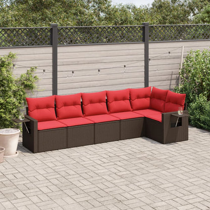 Set Divani da Giardino 6 pz con Cuscini in Polyrattan
