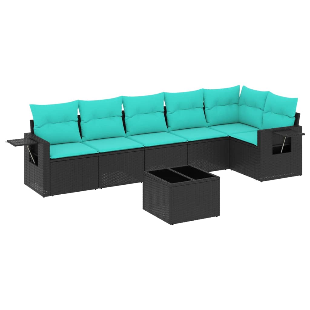 Set Divani da Giardino 7 pz con Cuscini in Polyrattan