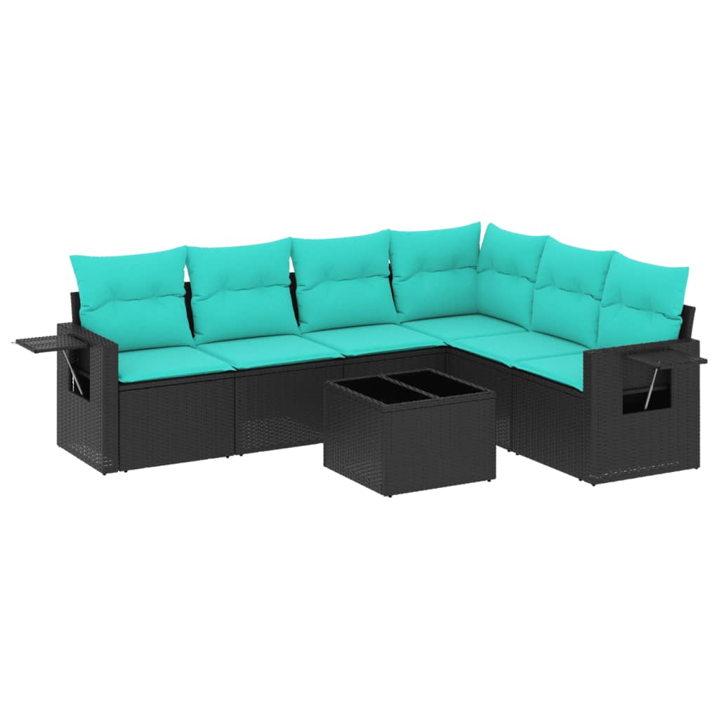 Set Divani da Giardino 7 pz con Cuscini in Polyrattan