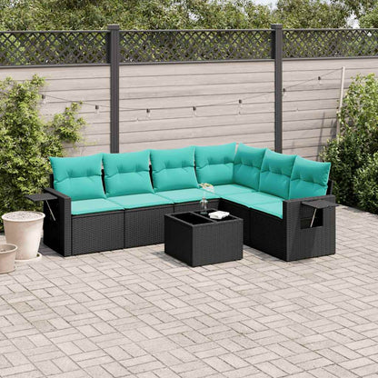 Set Divani da Giardino 7 pz con Cuscini in Polyrattan