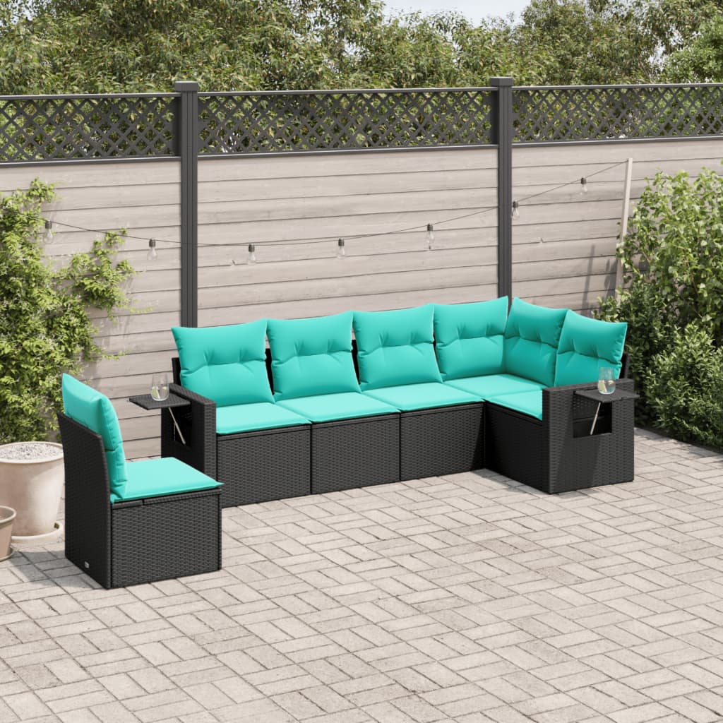 Set Divani da Giardino 6 pz con Cuscini in Polyrattan