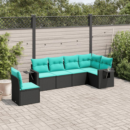 Set Divani da Giardino 6 pz con Cuscini in Polyrattan