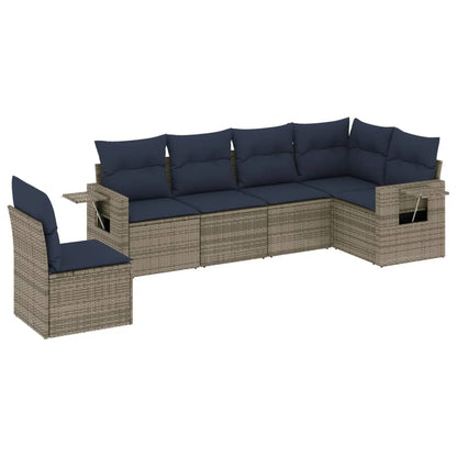 Set Divani da Giardino 6 pz con Cuscini in Polyrattan