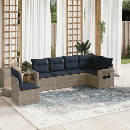 Set Divani da Giardino 6 pz con Cuscini in Polyrattan