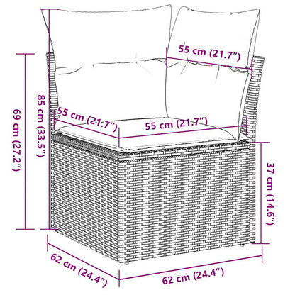 Set Divano da Giardino 6 pz con Cuscini Marrone in Polyrattan | homemem39