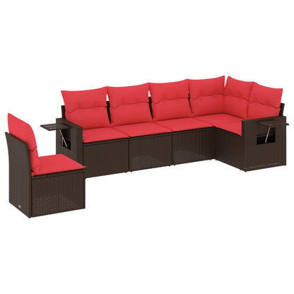 Set Divani da Giardino 6 pz con Cuscini in Polyrattan