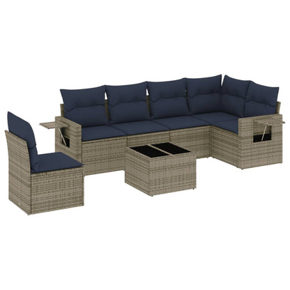 Set Divani da Giardino 7 pz con Cuscini in Polyrattan