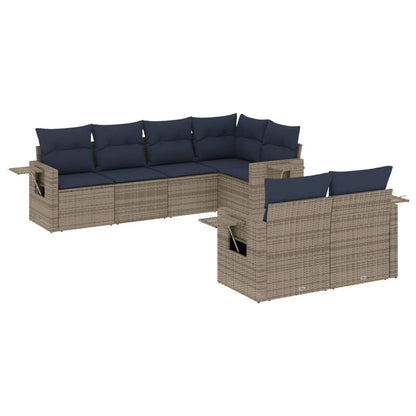 Set Divani da Giardino 7 pz con Cuscini in Polyrattan