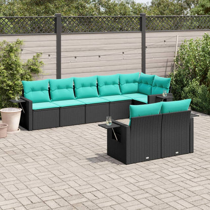Set Divani da Giardino 8 pz con Cuscini in Polyrattan