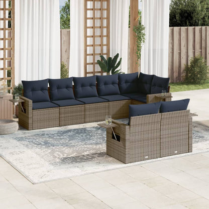 Set Divani da Giardino 8 pz con Cuscini in Polyrattan
