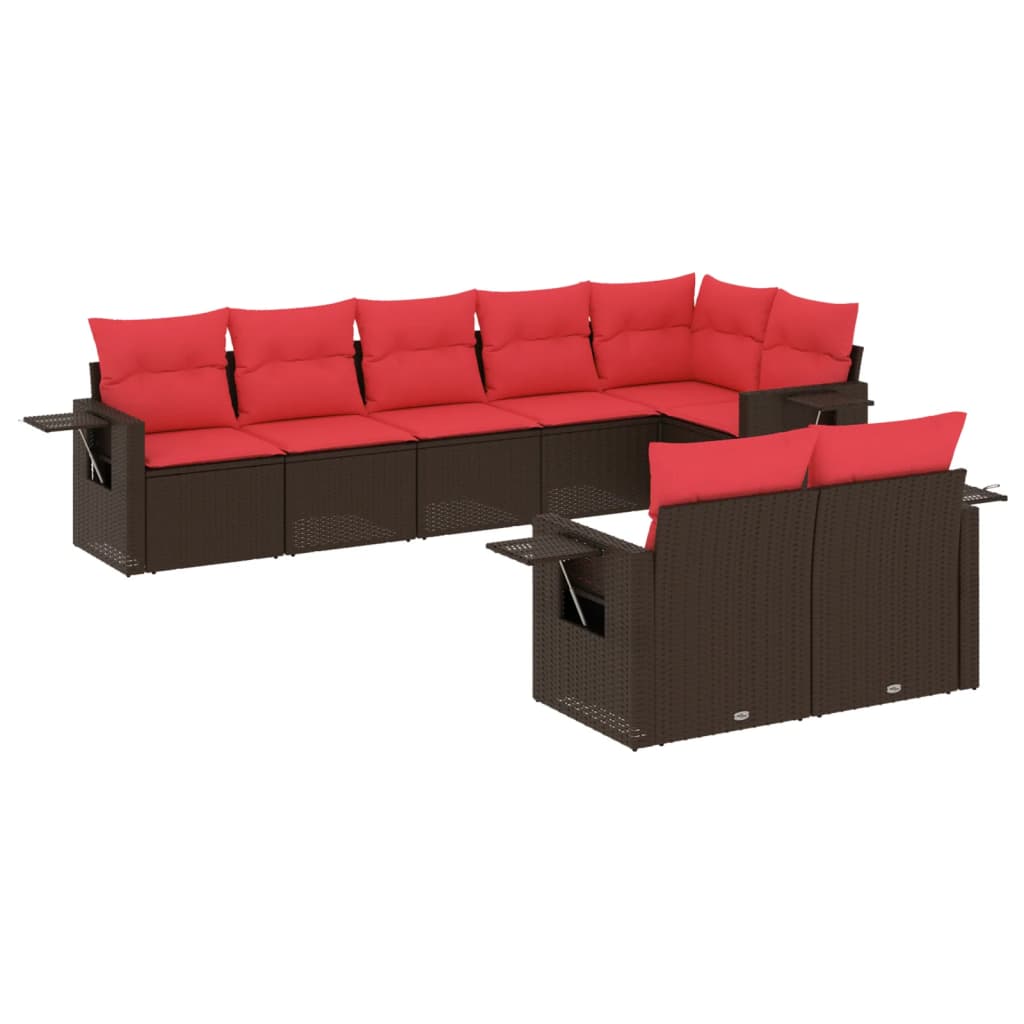 Set Divani da Giardino 8 pz con Cuscini in Polyrattan