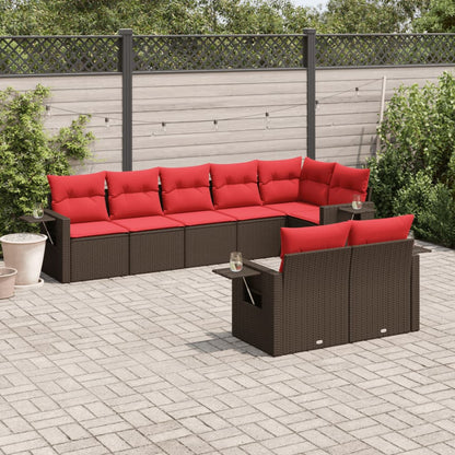 Set Divani da Giardino 8 pz con Cuscini in Polyrattan