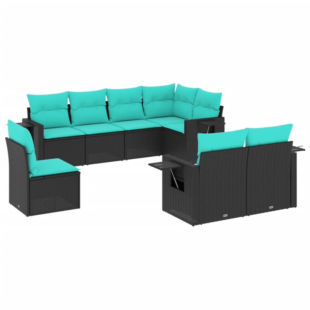 Set Divani da Giardino 8 pz con Cuscini in Polyrattan