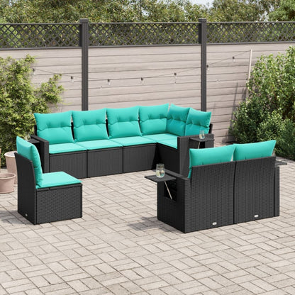 Set Divani da Giardino 8 pz con Cuscini in Polyrattan