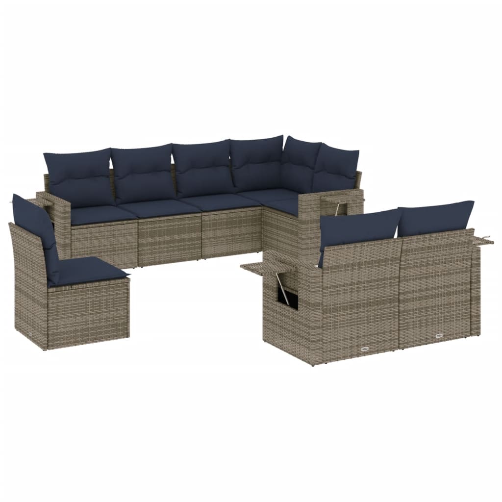 Set Divani da Giardino 8 pz con Cuscini in Polyrattan