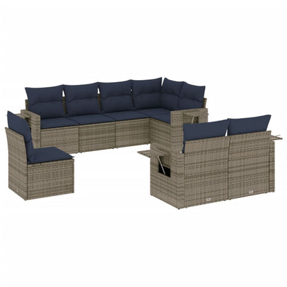 Set Divani da Giardino 8 pz con Cuscini in Polyrattan