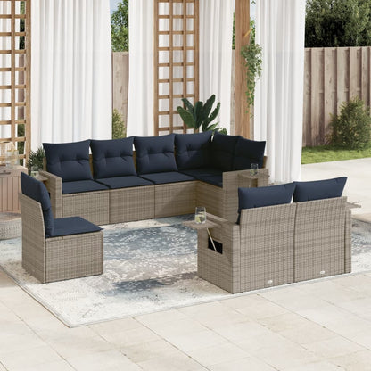 Set Divani da Giardino 8 pz con Cuscini in Polyrattan